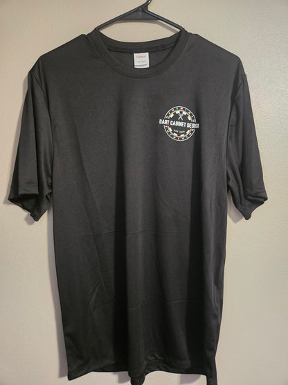 Dart Cabinet Design Performance T-Shirt – Black Moisture-Wicking Tee