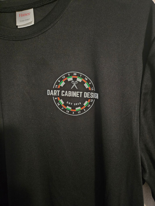 Dart Cabinet Design Performance T-Shirt – Black Moisture-Wicking Tee