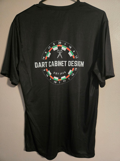 Dart Cabinet Design Performance T-Shirt – Black Moisture-Wicking Tee
